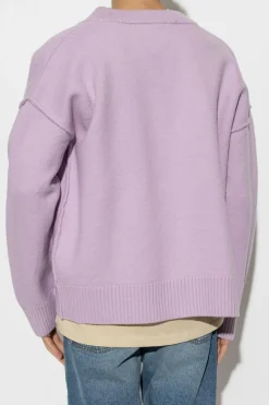 Ami Alexandre Mattiussi PURPLE Cardigan with logo