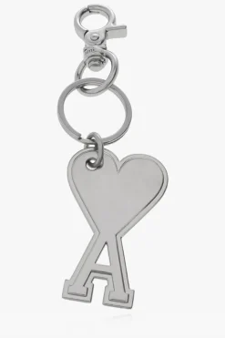 Ami Alexandre Mattiussi SILVER Keyring with logo