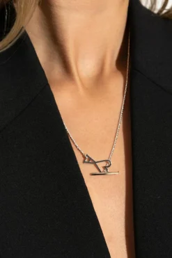 Ami Alexandre Mattiussi SILVER Logo Necklace