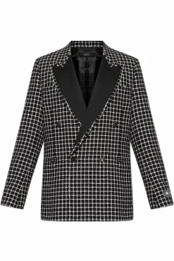 Amiri BLACK Blazer with check pattern