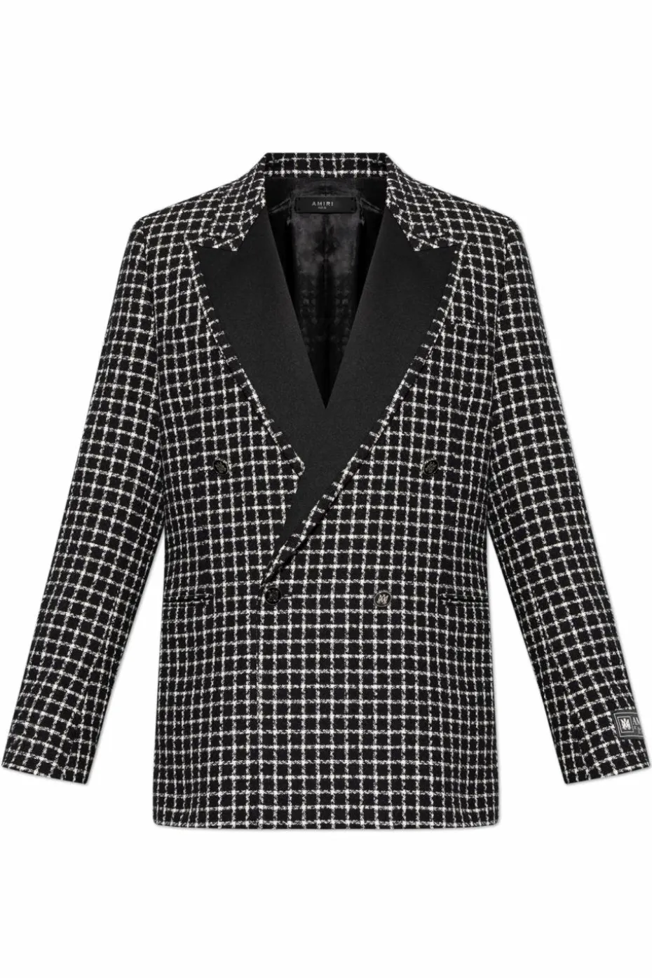 Amiri BLACK Blazer with check pattern