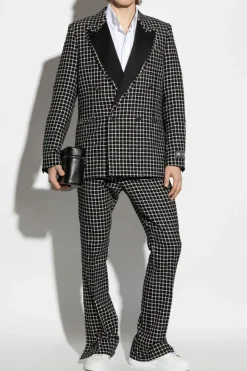 Amiri BLACK Blazer with check pattern