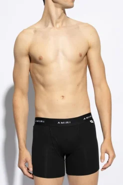 Amiri BLACK Boxer shorts with logo