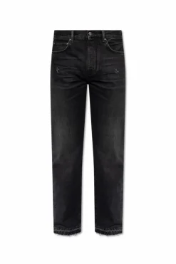 Amiri BLACK Jeans with a `vintage` effect