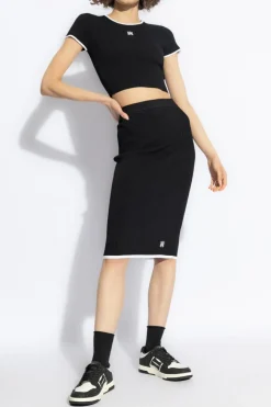 Amiri BLACK Striped skirt