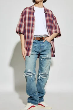 Amiri BLUE Jeans with a `vintage` effect