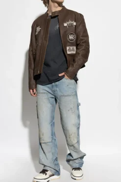 Amiri BROWN Leather jacket