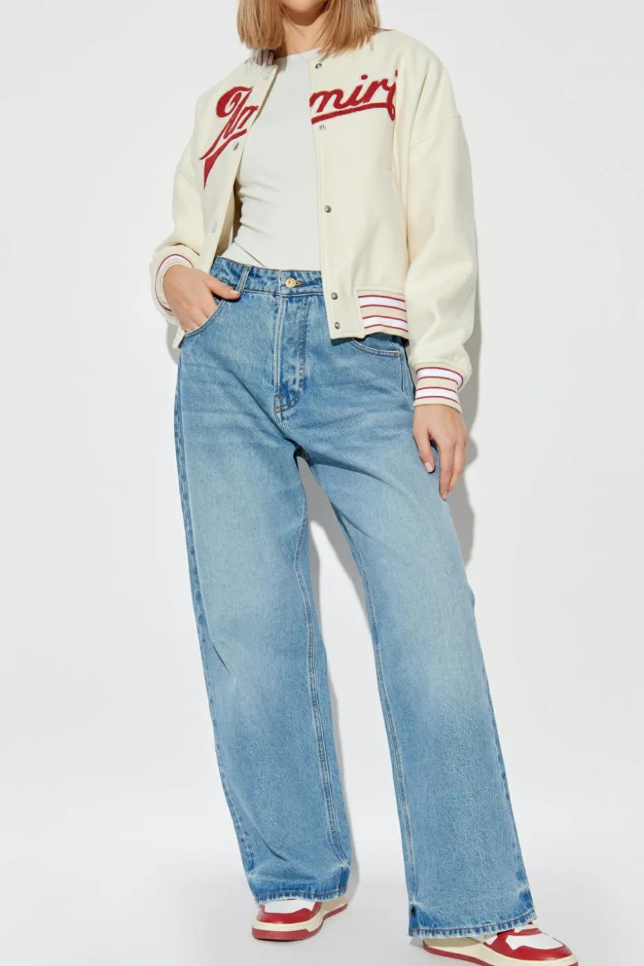 Amiri cream Jacket with logo