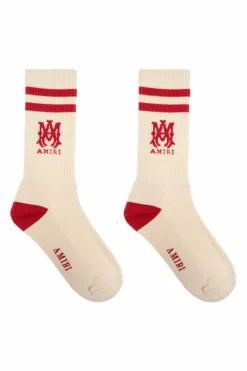Amiri cream Socks with logo