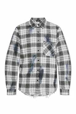 Amiri GREY Plaid patterned shirt