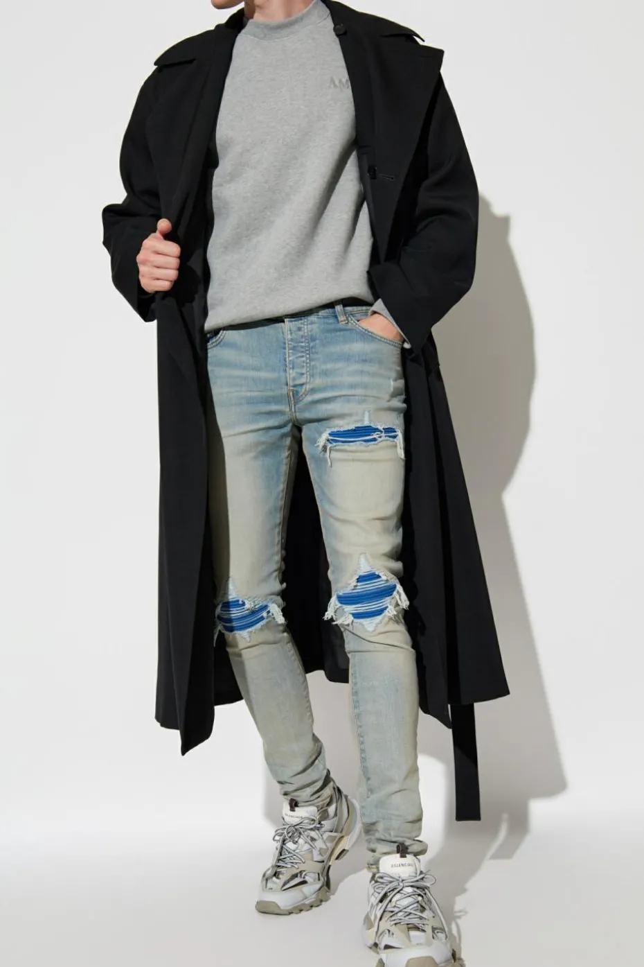 Amiri GREY Sweatshirt with logo