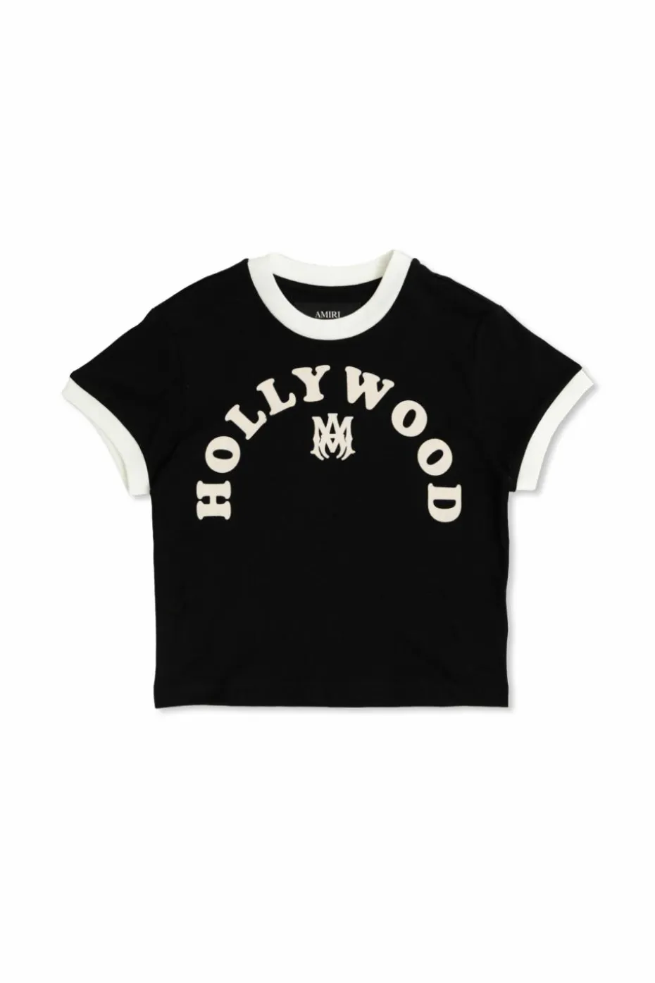 Amiri Kids BLACK T-shirt with velvet finish print