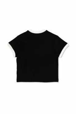 Amiri Kids BLACK T-shirt with velvet finish print