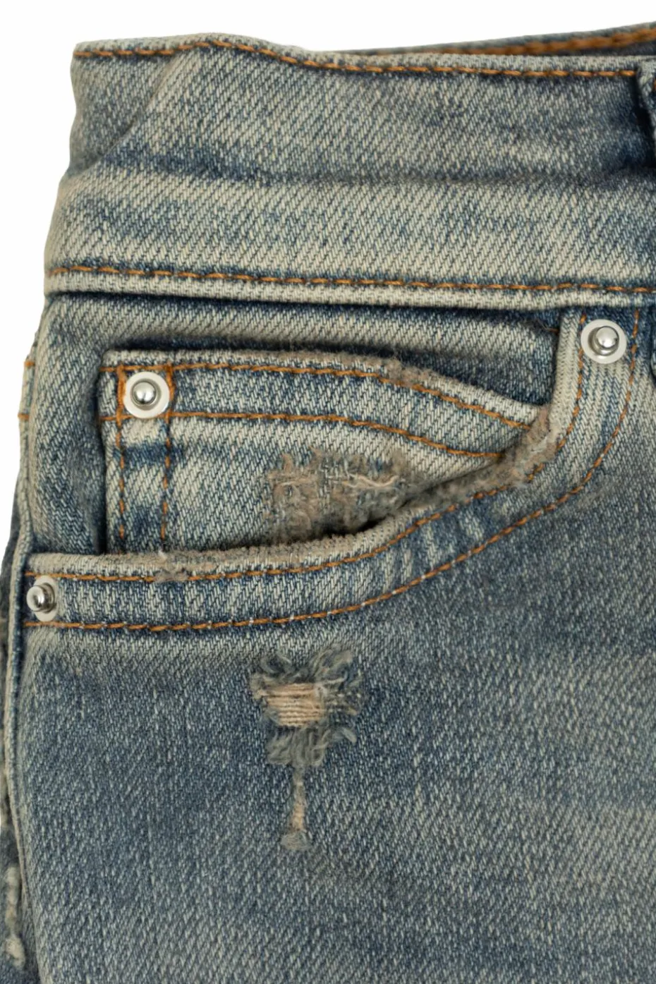 Amiri Kids BLUE Jeans with 'vintage' effect
