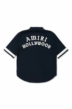 Amiri Kids NAVY BLUE Shirt with snap buttons