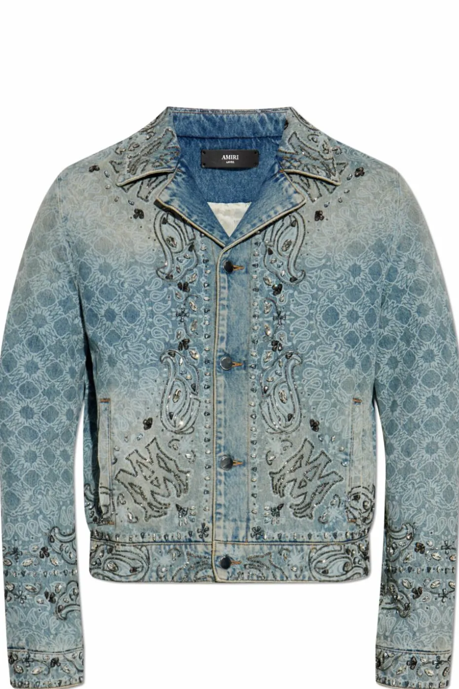 Amiri light blue Embroidered denim jacket