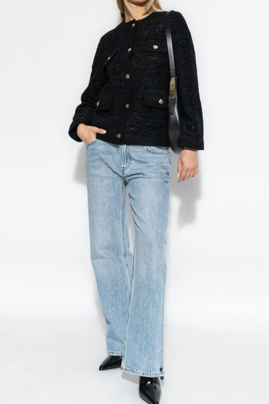 Anine Bing BLACK Jacket with decorative trim