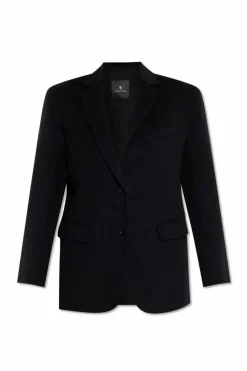 Anine Bing BLACK āQuinnā wool blazer