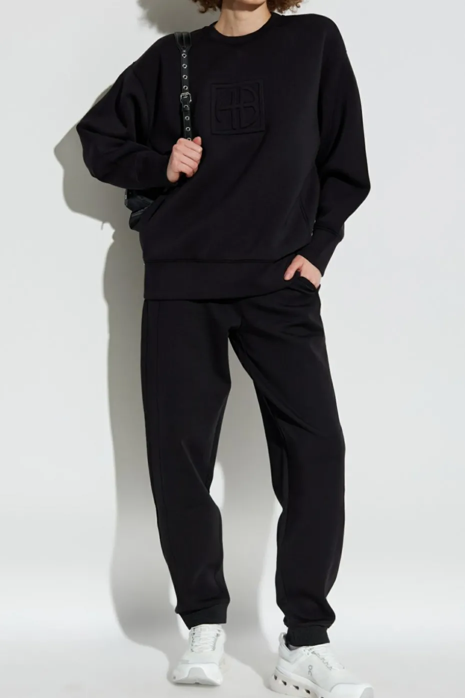 Anine Bing BLACK Sweatshirt with logo