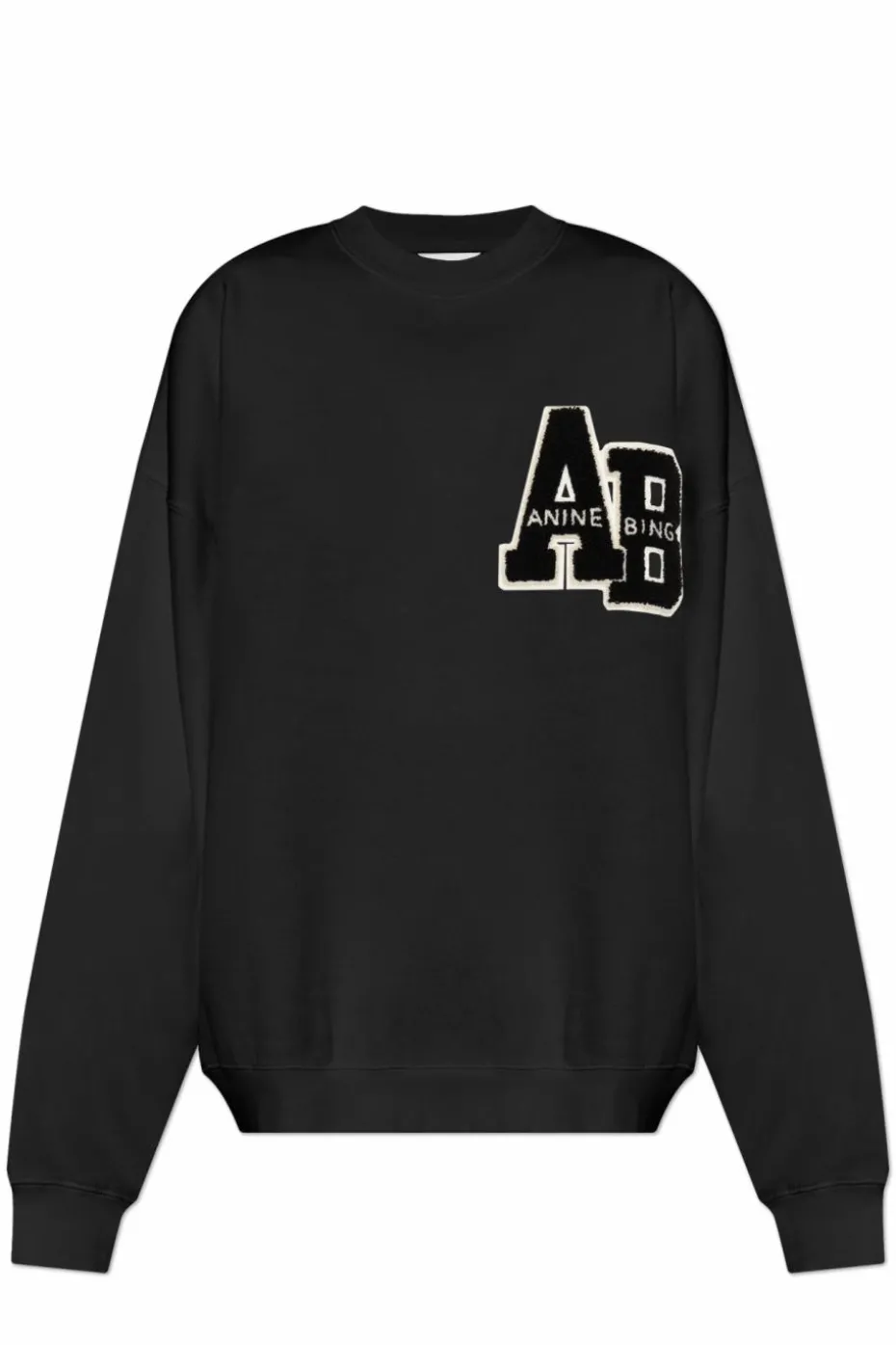 Anine Bing BLACK Sweatshirt with logo patch