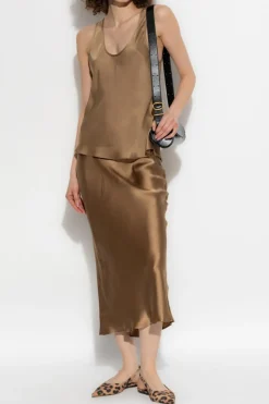 Anine Bing GREEN Silk top ‘Lea’