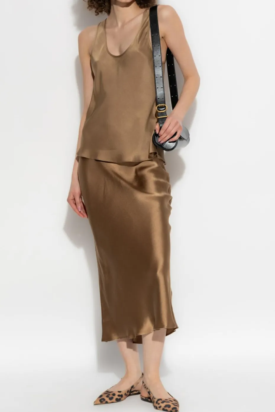 Anine Bing GREEN Silk top ‘Lea’