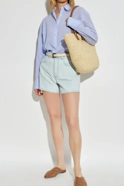 Anine Bing light blue "Dalton" denim shorts