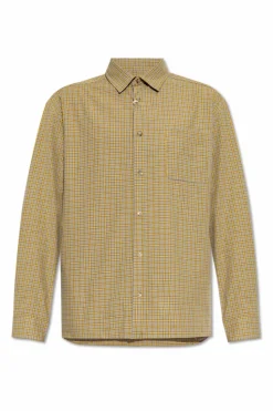 A.P.C. beige Plaid pattern shirt