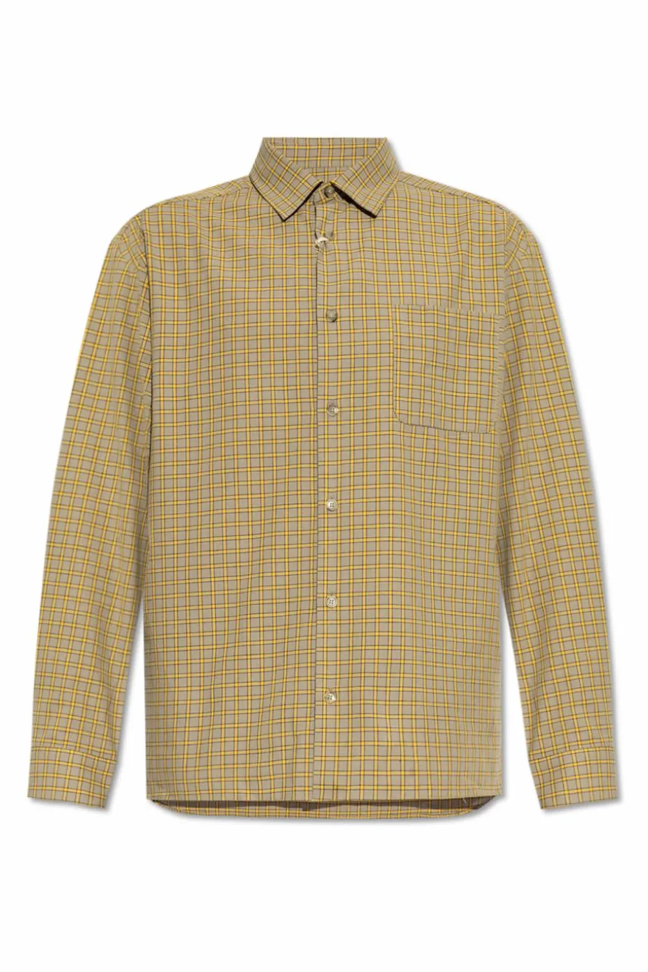 A.P.C. beige Plaid pattern shirt