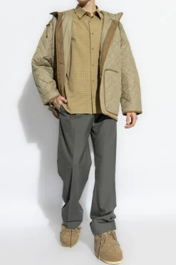 A.P.C. beige Plaid pattern shirt