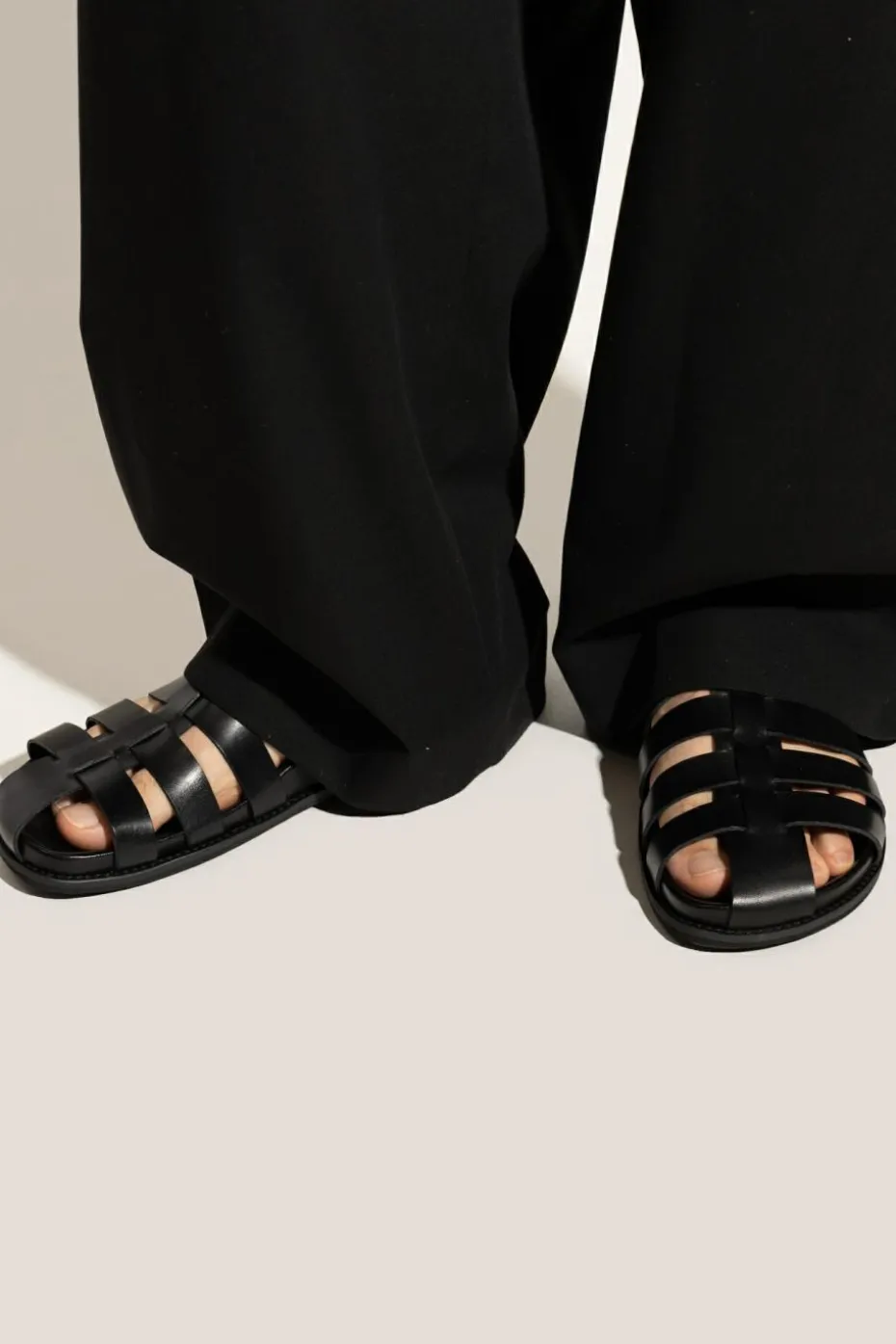 A.P.C. BLACK Leather sandals