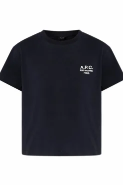 A.P.C. BLACK T-shirt with embroidered logo