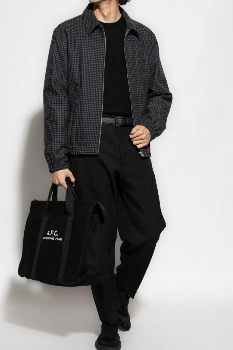 A.P.C. BLACK Wool sweater with logo