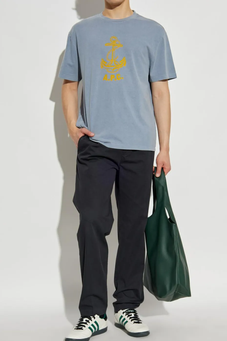 A.P.C. BLUE T-shirt with "Cohbs" print