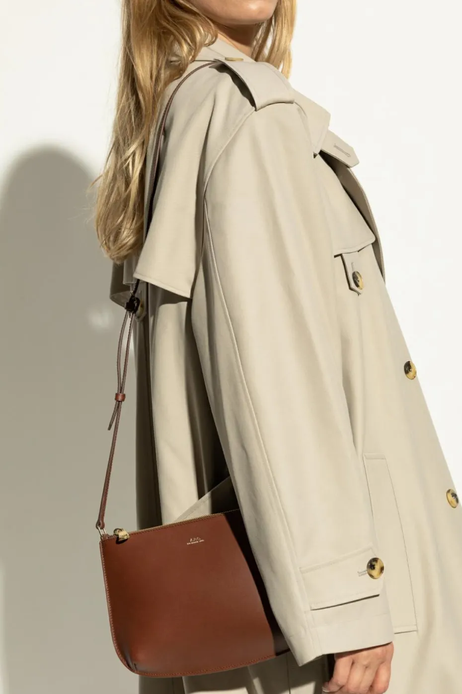 A.P.C. BROWN Shoulder bag `Sarah`