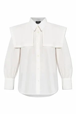 A.P.C. cream Shirt with detachable wide collar