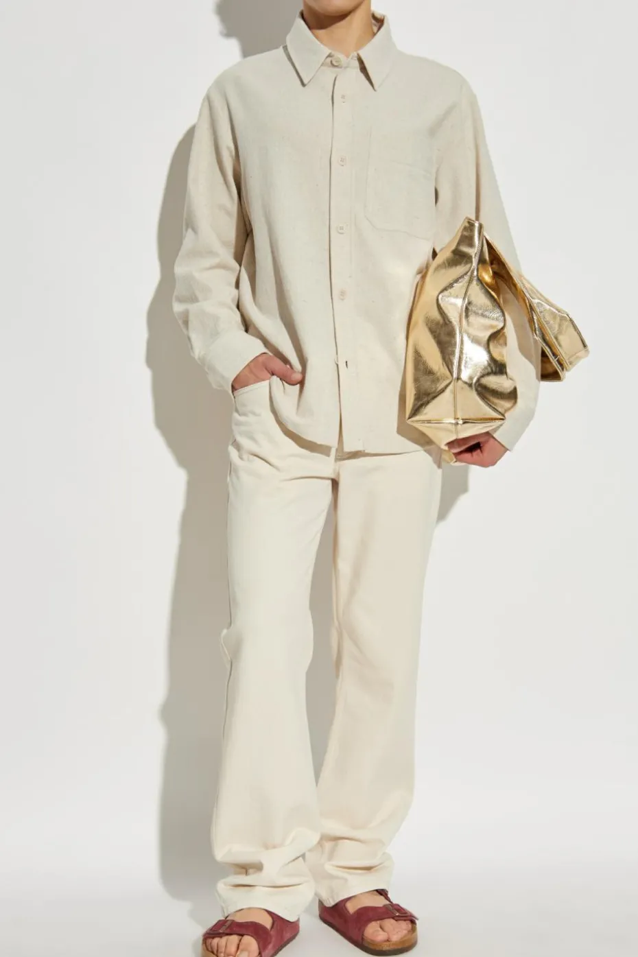 A.P.C. cream Shirt with pocket