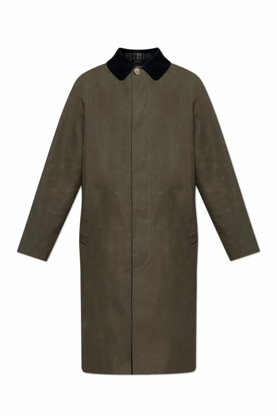 A.P.C. GREEN Coat with collar