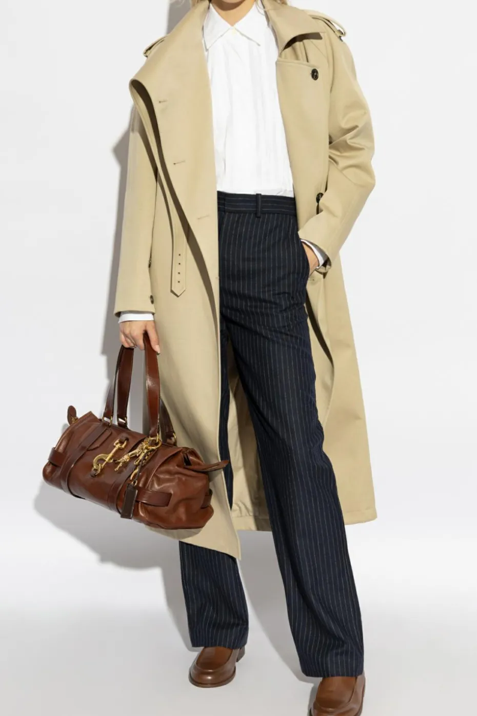 A.P.C. NAVY BLUE Creased pants