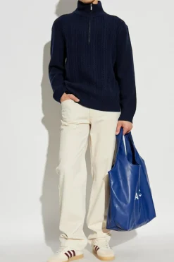 A.P.C. NAVY BLUE Wool turtleneck