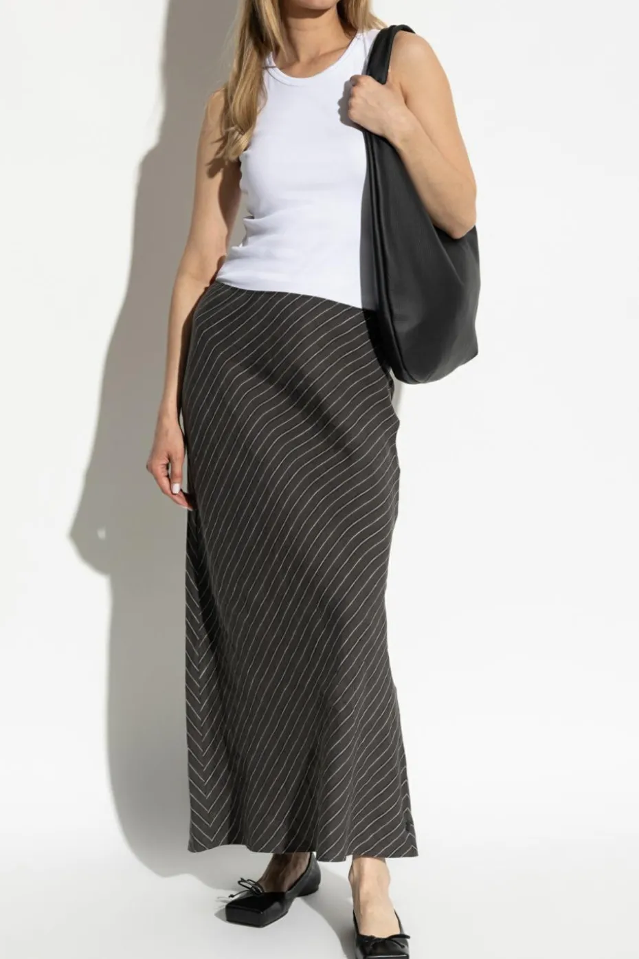 A.P.C. WHITE Ribbed top with embroidered logo