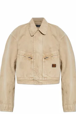 Balenciaga beige Denim jacket with `vintage` effect