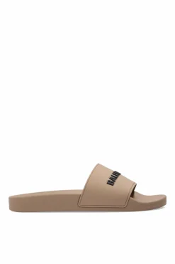 Balenciaga beige Logo slides