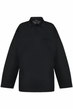 Balenciaga BLACK Cotton long-sleeve polo