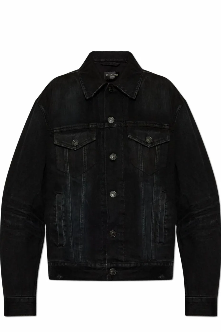 Balenciaga BLACK Denim jacket with vintage effect