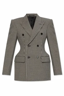 Balenciaga BLACK Double-breasted blazer with "houndstooth" pattern