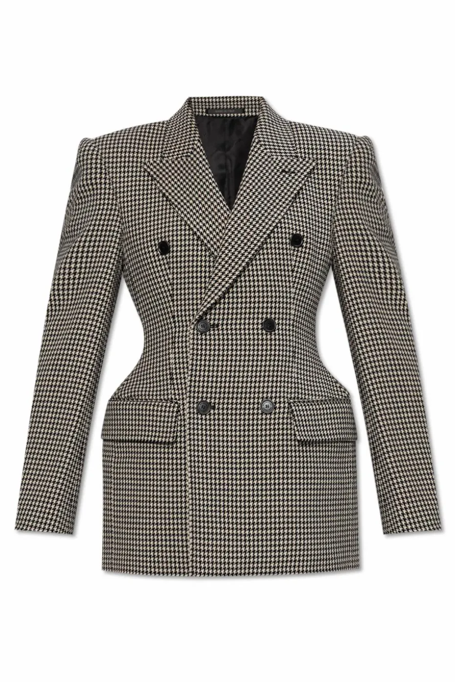 Balenciaga BLACK Double-breasted blazer with "houndstooth" pattern