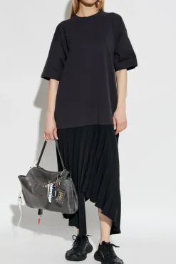 Balenciaga BLACK Dress with pleated hem