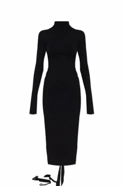 Balenciaga BLACK Dress with stand-up collar