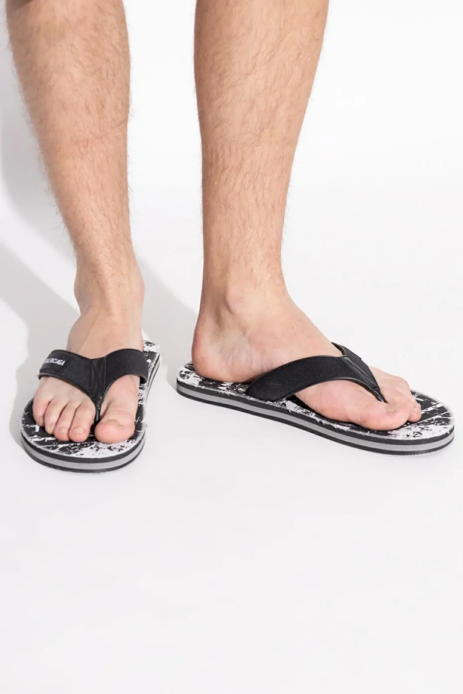 Balenciaga BLACK Flip-flops with logo
